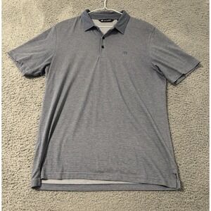 Travis Mathew Polo Shirt‎ Large Striped Casual Outdoor Golf Performance Men's